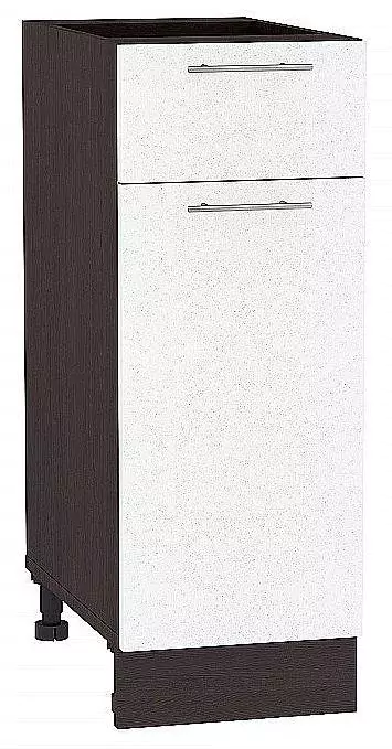 Шкаф нижний с 1-ой дверцей и ящиком Валерия-М 300 Белый металлик/Венге