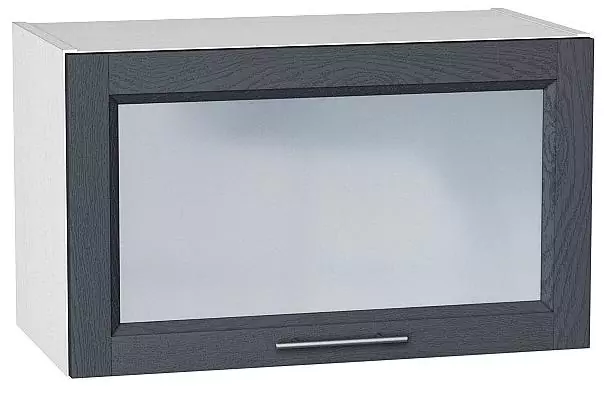 Шкаф верхний горизонтальный остекленный Сканди 600 Graphite Softwood/Белый