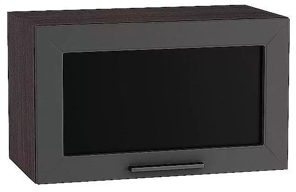 Шкаф верхний горизонтальный остекленный с увеличенной глубиной Глетчер 600 Маренго Силк/Венге