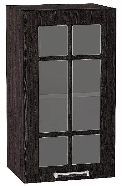 Шкаф верхний с 1-ой остекленной дверцей Прага 920х400 Венге Премиум/Венге