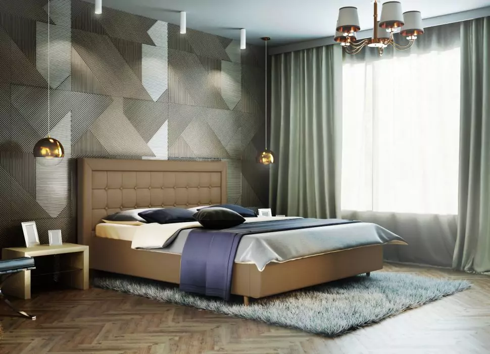 Кровать двуспальная Афина с подъемным механизмом дизайн 19
