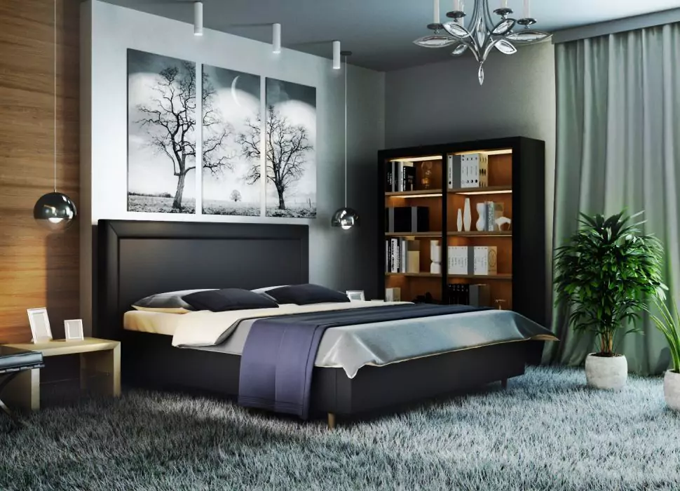 Кровать двуспальная Афина с подъемным механизмом дизайн 24