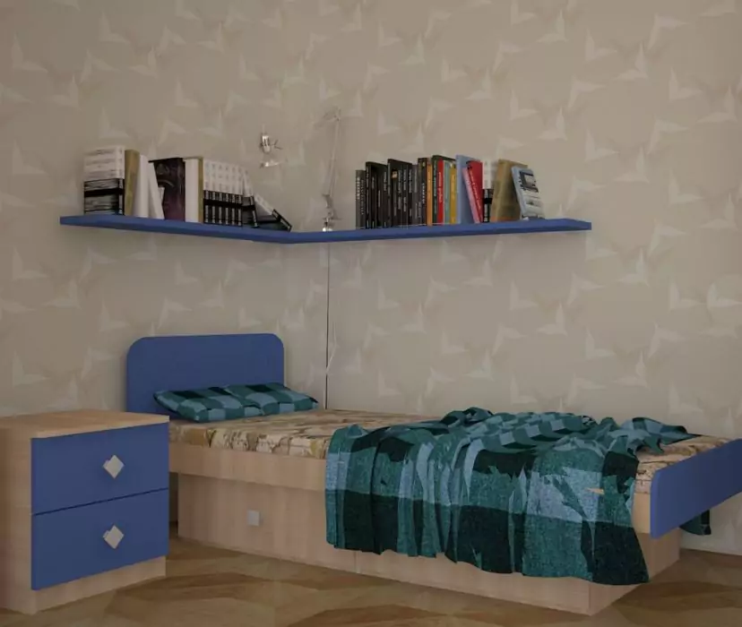 Детская кровать Жили-были (синяя)