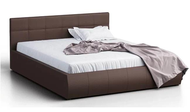 Кровать двуспальная Афина 140 с ПМ коричневая