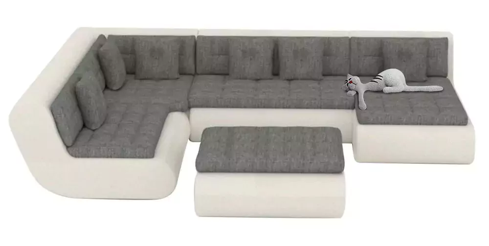 Модульный диван Кормакоф с пуфом дизайн 4