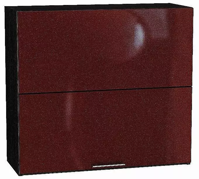 Шкаф верхний горизонтальный Валерия-М с подъемным механизмом 720х800 Гранатовый металлик/Венге