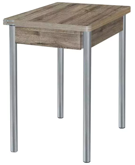Стол обеденный раскладной Глайдер Дуб веллингтон/Серебристый металлик