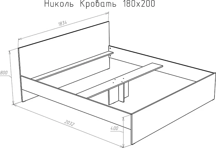 Кровать Модерн Николь (лофт), Коричневый