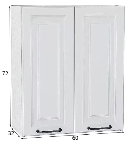 Шкаф верхний с 2-мя дверцами Ницца 720х600, Белый