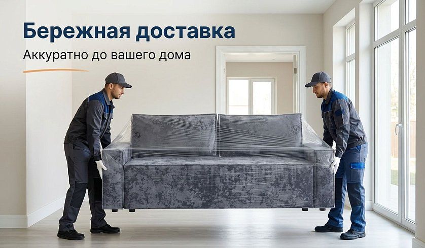 Прямой диван Лофт Плюш, Серый