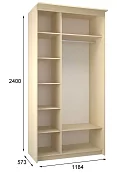 Шкаф-купе Эконом Миллениум 1184х2400х573