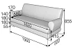 Прямой диван Матрикс, Черный