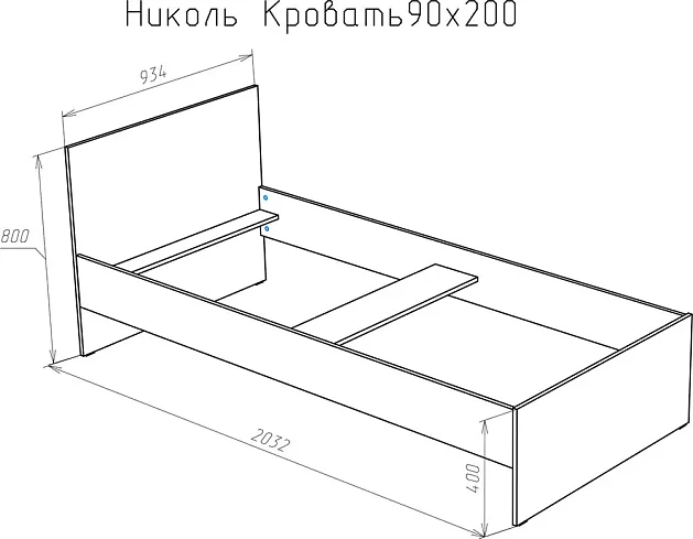 Кровать Модерн Николь (лофт), Коричневый