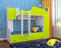 Кровать двухъярусная Юниор 2 Кровати без механизма Зеленый