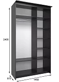 Шкаф-купе Эконом Миллениум 1468х2400х573 1 зеркало Коричневый