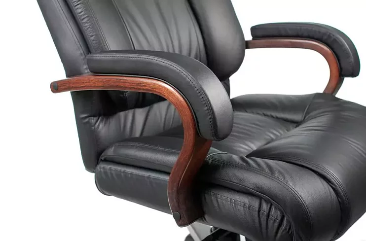 Кресло руководителя Бюрократ T-9925 Walnut дизайн 1, Черный