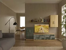 Стенка в гостиную 3D глянец 39 Зеленый 