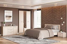 Двуспальная кровать Калипсо 160×200 см Кровати без механизма Бежевый 