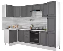 Угловая модульная кухня Ева 1.2х2.85 м (графит софт) Серый 