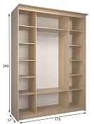 Шкаф-купе Эконом Миллениум 1752х2400х573 1 зеркало