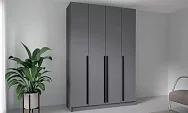 Шкаф распашной Бастион 4-дверный 1.6 м, графит