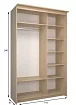 Шкаф-купе Эконом Миллениум 1468х2400х573 светлый роникон, Бежевый