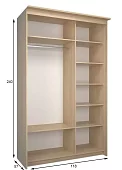 Шкаф-купе Эконом Миллениум 1468х2400х573 светлый роникон Бежевый
