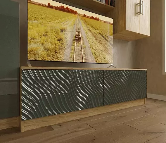 Стенка в гостиную 3D глянец 39, Зеленый