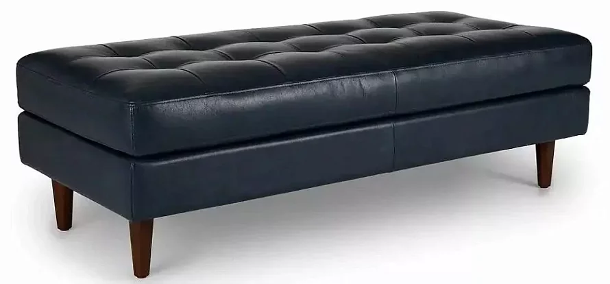 Пуф кожаный Жаклин 2 (Сканди), Синий