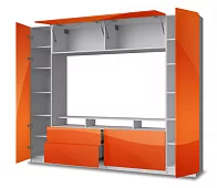 Стенка Стенка-горка Купертино Глянец 3D 8 Коричневый 