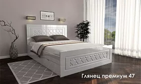 Кровать Глянец премиум 47 с Матрасом Дивано НПБ Кровати без механизма Белый