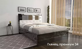 Кровать Глянец Кровати без механизма Коричневый 