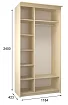 Шкаф-купе Эконом Миллениум 1184х2400х423, Бежевый