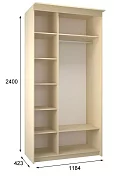 Шкаф-купе Эконом Миллениум 1184х2400х423
