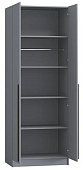 Шкаф двухстворчатый Бастион 0.8 м (графит) с антресолью Серый