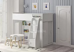 Кровать чердак со шкафом-купе Легенда