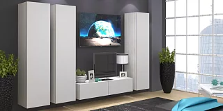 Стенка Виго 1 дизайн 4 мдф глянец Белый 