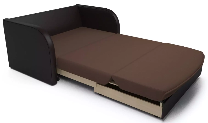 ф50а Прямой диван Малютка (рогожка шоколад) 4