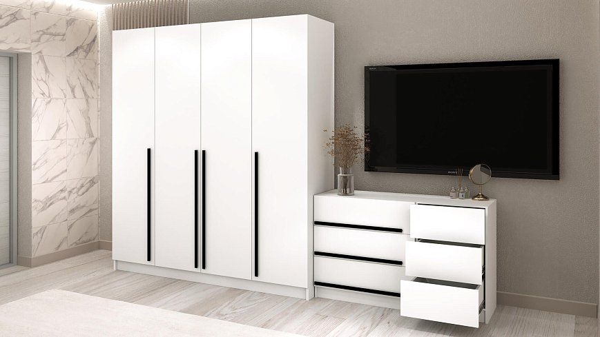 Комплект в гостиную Бастион 3.3 м, Белый