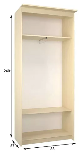 Шкаф-купе Эконом Миллениум 884х2400х573, Бежевый