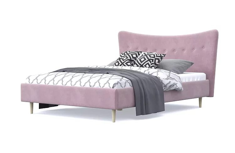 Мягкая кровать Финна 160 дизайн 7, Розовый