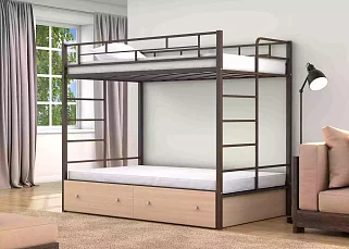 Кровать двухъярусная Валенсия 120 твист (с ящиком)