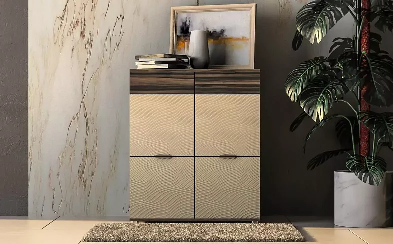 Комод Глянец 3D, Коричневый