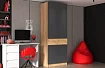 Шкаф в детскую Бас Град ШК-1000 (дуб крафт золотой/серый графит), Серый