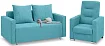 Прямой диван Милли Комфорт, Голубой