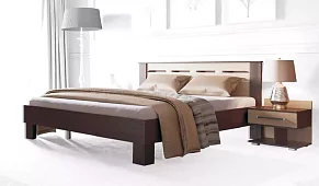 Кровать двуспальная Женева Кровати без механизма Коричневый