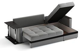 Угловой диван Атланта 11 еврокнижка велюр Еврокнижка Серый