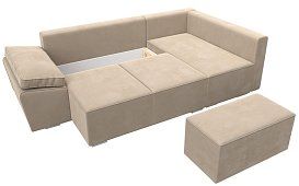 Угловой диван Хьюго Еврокнижка Бежевый