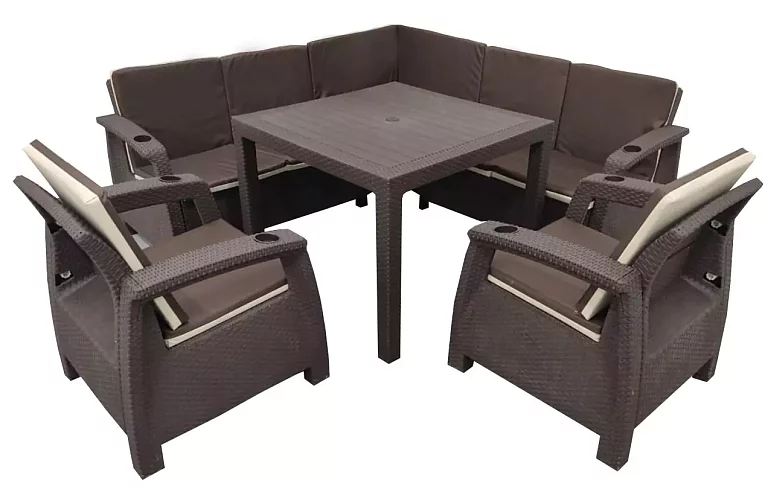 Обеденная группа Ялта large set Шоколад, Коричневый
