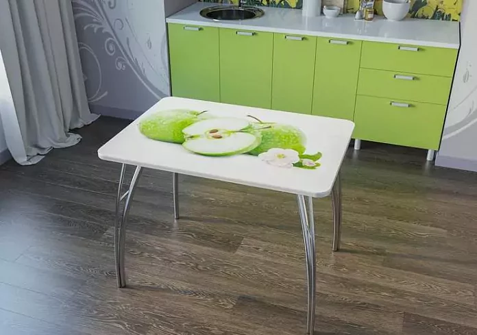 Стол-рабочий кухонный Яблоки, Белый
